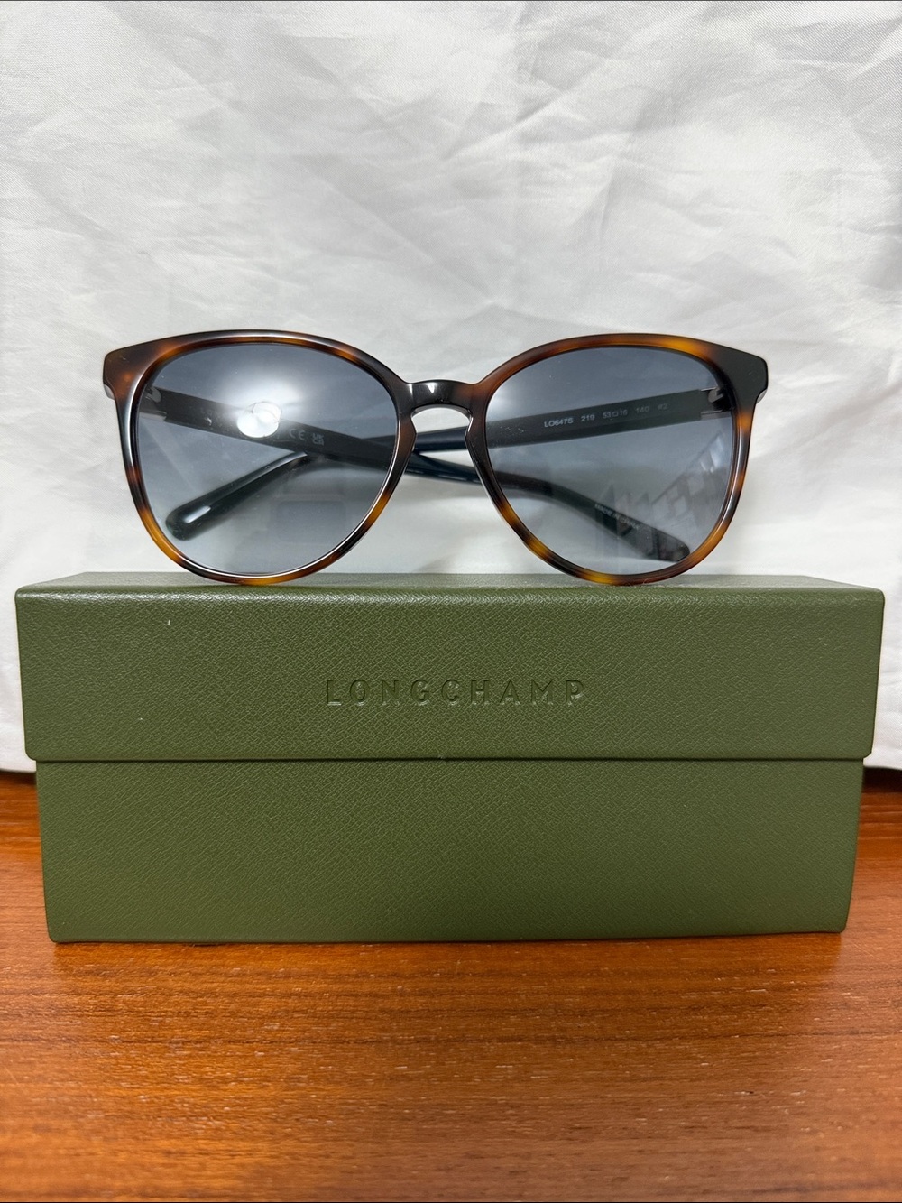 Longchamp Tortoiseshell Frame Sunglasses with Gray Lenses